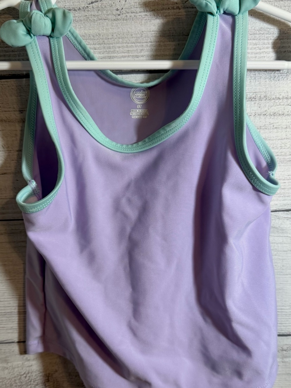 Wonder Nation Lilac Tankini Top with Mint Trim